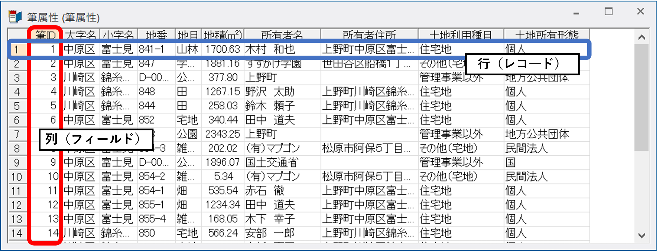 列と行